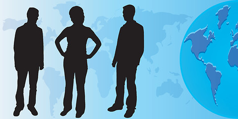 Image showing Silhouettes of business people