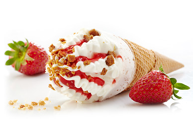 Image showing Strawberry ice cream