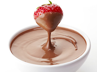 Image showing strawberry with chocolate