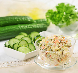 Image showing potatoes and cucumbers salad