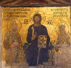 Image showing mosaic in Hagia Sofia - Istanbul Turkey