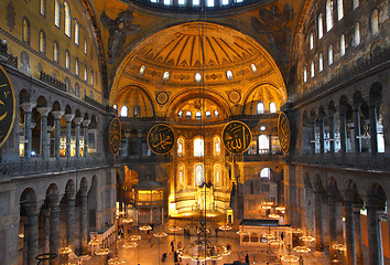 Image showing hagia sofia museum interior in istanbul