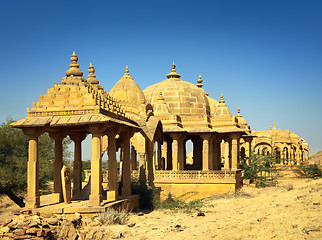Image showing cenotaphs in Bada Bagh - Jaisalmer India