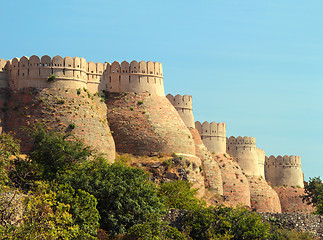 Image showing wall of kumbhalgarh fort