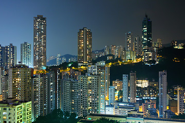 Image showing apartment building at night