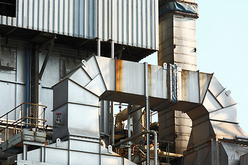 Image showing Industrial building, Steel pipeline