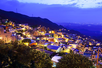 Image showing chiu fen village at night, in Taiwan