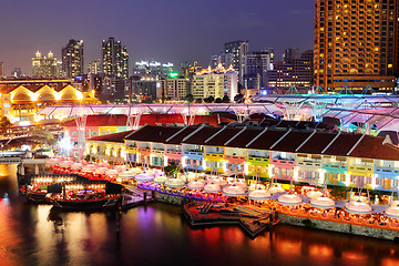 Image showing Singapore city skyline at night