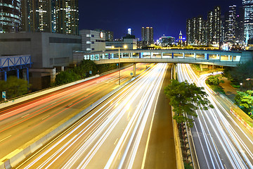 Image showing traffic in city at night