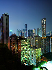 Image showing downtown in Hong Kong at night