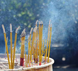 Image showing Incense stick in chinese temple