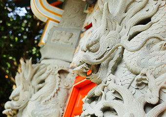 Image showing chinese dragon statue in temple