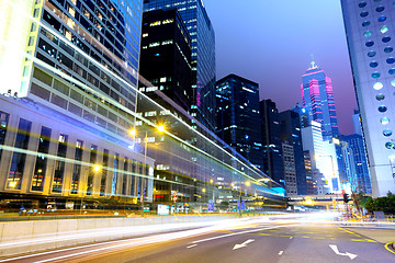 Image showing traffic in city at night