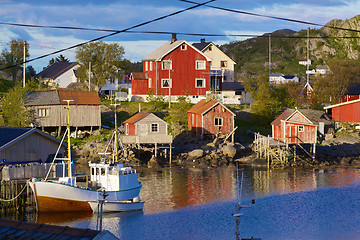 Image showing Fishing town of Reine