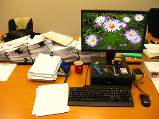 Image showing atmosphere of working place at office