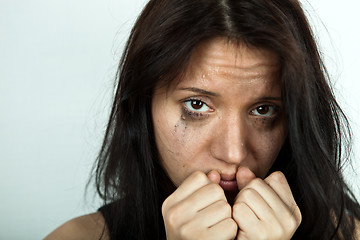 Image showing crying young woman