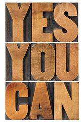 Image showing yes you can motivation phrase