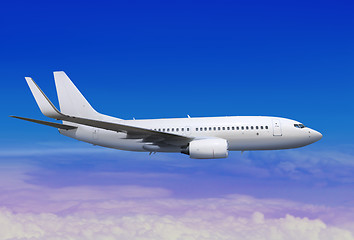 Image showing aircraft in the sky landing away l