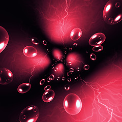 Image showing Magic background with bubbles and lightning