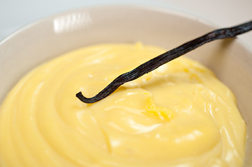 Image showing vanilla custard pastry cream with seeds sticks
