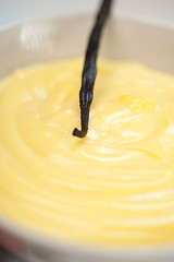 Image showing vanilla custard pastry cream with seeds sticks