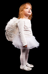 Image showing angel child girl in white