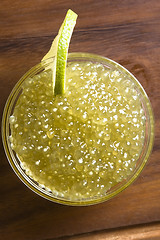 Image showing tapioca pearls with lime. white bubble tea ingredients