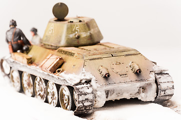 Image showing Diorama with old soviet t 34 tank