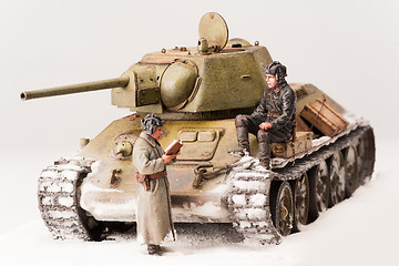 Image showing Diorama with old soviet t 34 tank