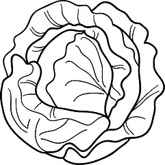 Image showing cabbage vegetable cartoon for coloring book