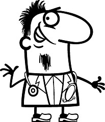 Image showing doctor with stethoscope cartoon illustration