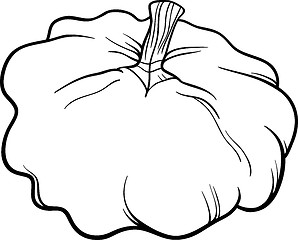 Image showing patison vegetable cartoon for coloring book