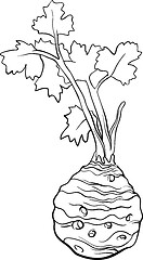 Image showing celery vegetable cartoon for coloring book