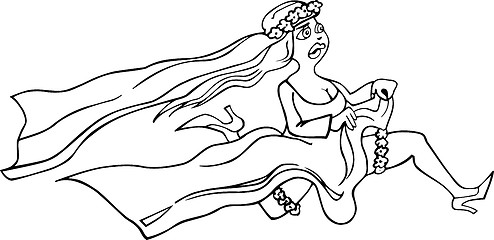 Image showing running bride cartoon illustration