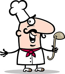 Image showing cook or chef with ladle cartoon illustration