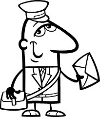 Image showing postman with letter cartoon illustration