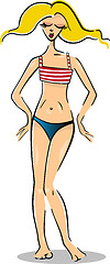 Image showing pretty woman in bikini or swimsuit