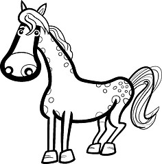 Image showing horse farm animal cartoon for coloring