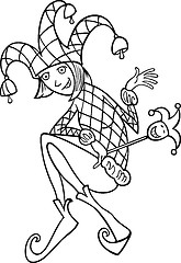 Image showing woman in jester costume cartoon