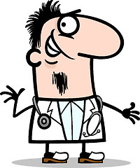 Image showing doctor with stethoscope cartoon illustration