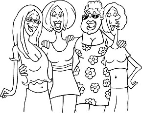 Image showing women friends cartoon illustration