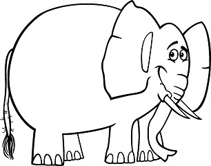 Image showing cute elephant cartoon for coloring book