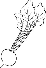 Image showing beet vegetable cartoon for coloring book