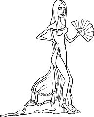 Image showing beautiful latino woman in dress cartoon