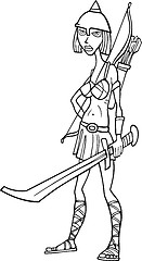 Image showing Knight woman cartoon illustration