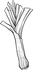 Image showing leek vegetable cartoon for coloring book