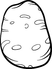 Image showing potato vegetable cartoon for coloring book