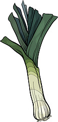 Image showing leek vegetable cartoon illustration