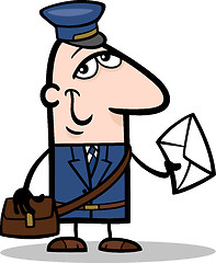 Image showing postman with letter cartoon illustration