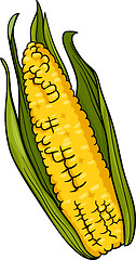 Image showing corn on the cob cartoon illustration